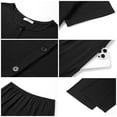 thumbnail image 6 of UVN Womens Pajama Sets Short Sleeve Button Down Tops and Capri Pants 2 Piece Outfit Soft Pjs Sleepwear Loungewear with Pockets, 6 of 9