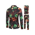 thumbnail image 2 of Kmbangi Men's 3D Pattern Christmas Set Button Coat + V-Neck Vest + Trousers, 2 of 9