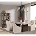 thumbnail image 2 of Pemberly Row 82" Travertine Laminate Dining Table Brown with Wood Legs, 2 of 9
