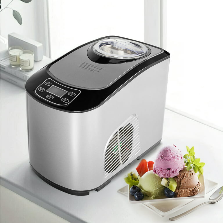 Ivation Automatic Ice Cream Maker Machine with Built-in Compressor - Stainless Steel