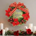 thumbnail image 5 of EWASWON Christmas 12 Inch Red Artificial Christmas Wreath, Plastic Holiday Decor for Front Door & Indoor Wall Hanging, Festive Xmas Wreath, 5 of 6