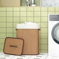 thumbnail image 2 of Goplus Rectangle Bamboo Hamper Laundry Basket Washing Cloth Bin Lid Bamboo, 2 of 10