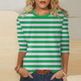thumbnail image 1 of Hauts pour Femmes Chemises Mi-Longues Manches Trois Quarts Chemises Graphiques T-Shirts T-Shirts Décontractés Hauts Tunique à Col Rond Femmes Haut Chemises à Manches Longues Course Chemise à Manches Longues Femmes Courte Femmes Ample, 1 of 3