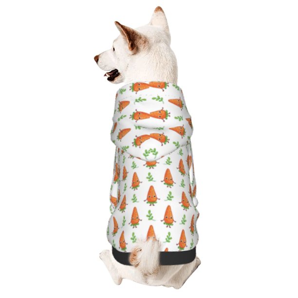 Balery Cute Carrot Print Sudadera con Capucha para Perros Pequeños – Ropa para Mascotas, Disfraz para Perros y Gatos, Ideal para Fiestas y Cosplay-Medium