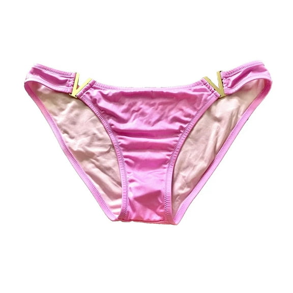 Victoria's Secret Swim Golden V-Hardware Cheeky Bikini Bottom Berry Pink Size Large NWT