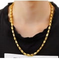 thumbnail image 2 of K-KED Men's solid Chain 22K 23K 24K Thai Baht Gold Filled Yellow GP Necklace 24"99g, 2 of 5