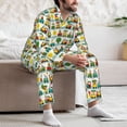 thumbnail image 7 of Sikiie Train With Animals Mens Pajama Set, Soft Warm Long Sleeve Sleepwear, Cozy Button-Down Pjs for Men-Large, 7 of 7