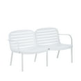 thumbnail image 5 of Patio Loveseat, Outdoor PP Sofa with Vibrant Green Cushion and Sturdy White Frame, Low Maintenance Design for Outdoor Seating, White Frame with Green Cushion, 5 of 9