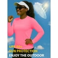 thumbnail image 3 of Womens High Visibility Workout Shirt UPF50+ Lightweight Long Sleeve Sun T-Shirt Ceila Neon Pink-L, 3 of 5
