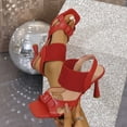 thumbnail image 2 of QQAMB Women Shoes Block High Heel Sandals Open Toe Comfortable Slingback Pumps Metal Buckle Casual Outfit Shoes, 2 of 8