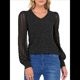 thumbnail image 2 of Blusas de Encaje de Larga para Mujer, Suéteres de Cuello en V A para Otoño 2025, Atuendos Elegantes e Informales de Invierno Negro L, 2 of 9