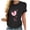 Black, variant on WREESH Womens Fashion T-Shirts Spring Summer Casual Round Neck Printed Short Sleeved T-Shirt Top Pullover White