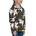 thumbnail image 3 of Kdxio Lilies Flowers Pattern Boys Athletic Unisex Boys Girls Hoodie with Pocket Sweatshirts-Large, 3 of 6