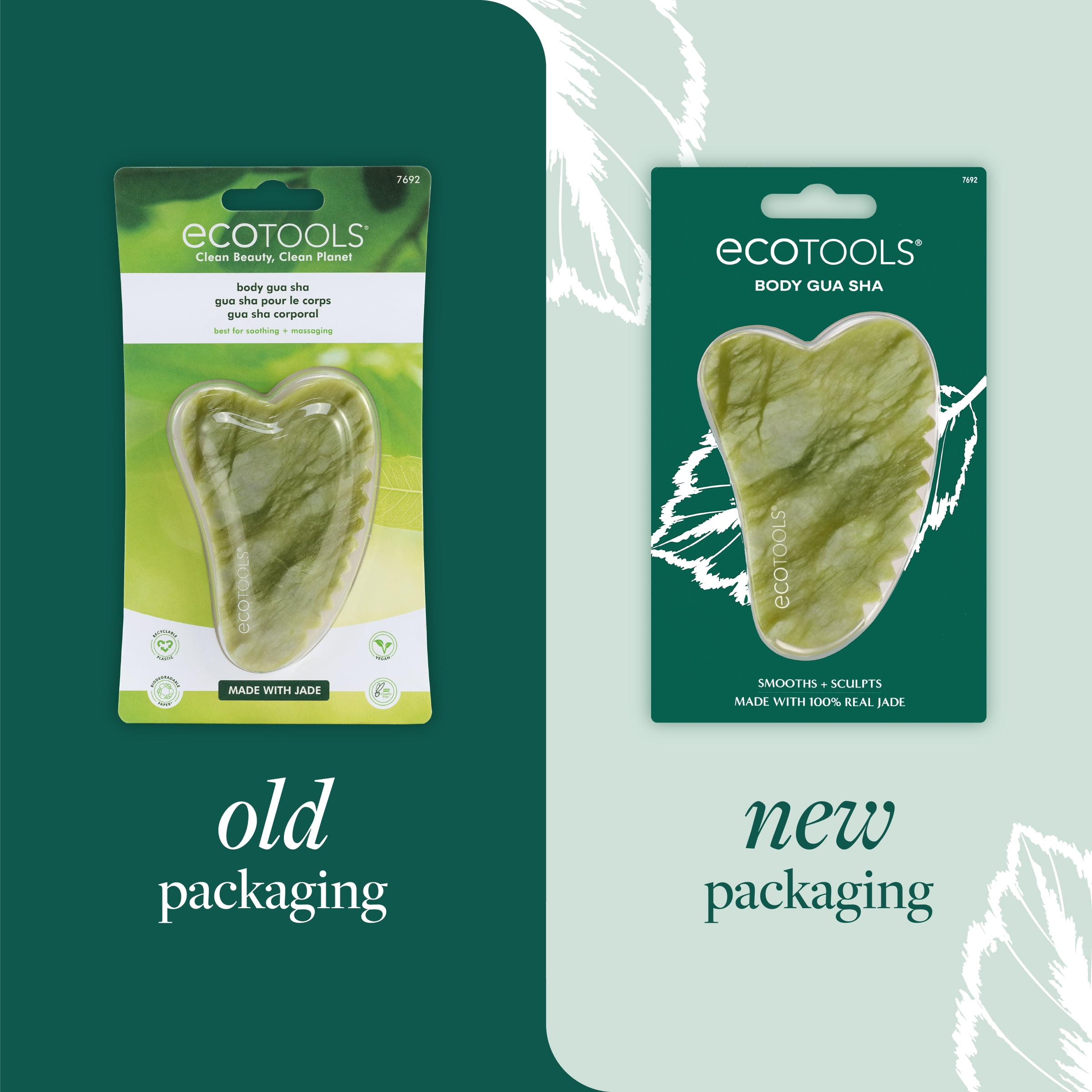 EcoTools Body Gua Sha, Jade Body & Face De-Puffing Tool, Massage