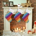thumbnail image 5 of SKYSONIC Christmas Stocking Personalized Mexican Serape Stripes Large Candy Stocking Hanging Gift Xmas Stockings Decoration 1 PC for Family Holiday Party Ornaments Decor Fireplace, 5 of 7
