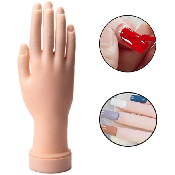DGROEE Nail Art Training Hand Flexible Bendable Fake Hand Manicure