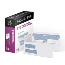 Quality Park Reveal-N-Seal Self Seal Security Tinted #10 Double Window Envelope 4 1/8" x 9 1/2"