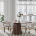thumbnail image 3 of MAYEERTY 67x33.5x30 Modern Oval Dining Table for 6, Mid-Century Kitchen Table for Dining Room Kitchen, Walnut, 3 of 10