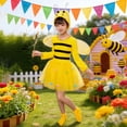 thumbnail image 4 of JAJAHO Girls Bee Animals Dress Up Outfits Long Sleeve Tutu Mini Dress With Hat Wings Socks Magic Wand 5PCS Set For Kids 1-10 Years Cozy Outfit, 4 of 6