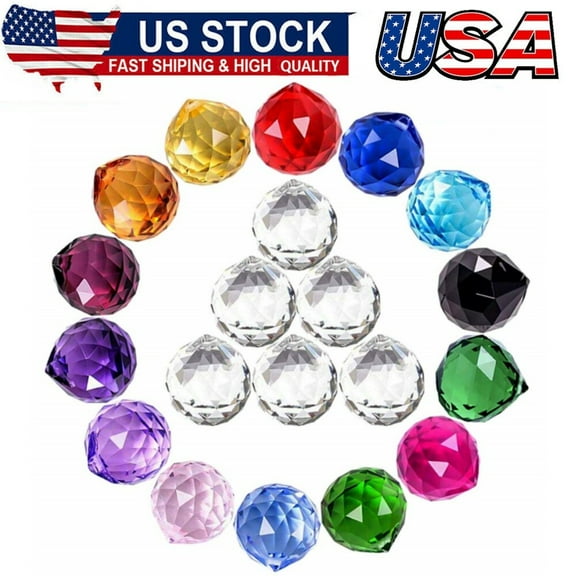 20Pack Crystal Ball 0.8"/20mm Prism Sun Shine Catcher Rainbow Pendants Maker