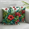 thumbnail image 3 of COMIO  Hibiscus Flowers Throw Pillow Cover Summer Hawaiian Tropical Plants Pillow Case Pillowcase for Bedroom, Living Room, Cushion Sofa Colorful, 3 of 5
