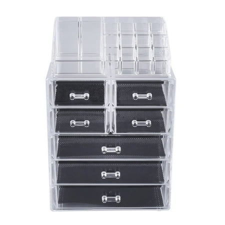 Hot Selling Fashionable Acrylic Cosmetics Case Transparent Makeup Storage Organizer Drawer Durable Jewelry Storage Box Display Set