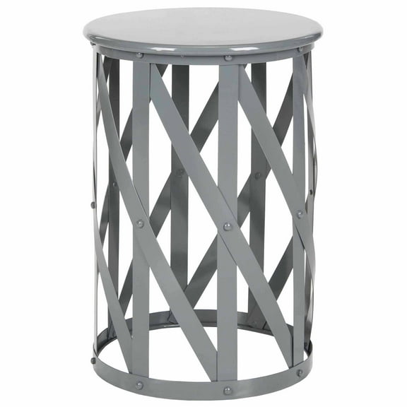 SAFAVIEH Bertram Contemporary Solid Metal Stool, Grey