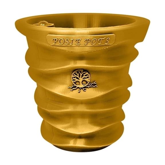 Posie Pot 5 inch Medium Gold Wave Self Watering Planter