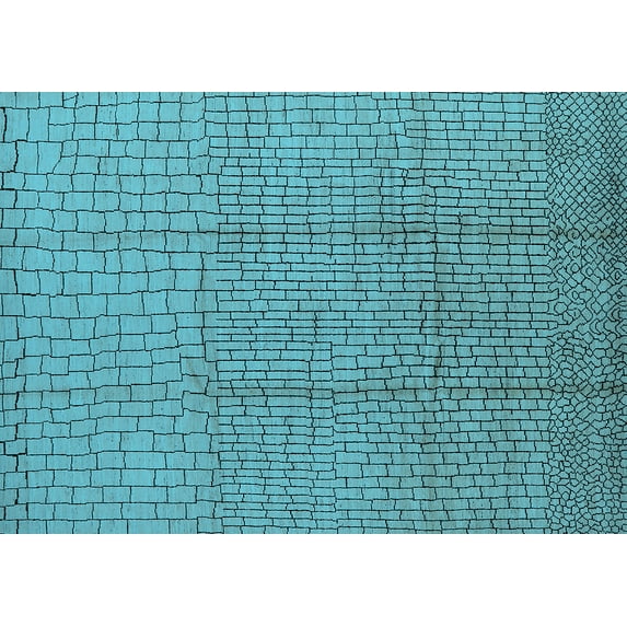Ahgly Company Indoor Rectangle Solid Light Blue Modern Area Rugs, 8' x 10'
