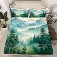thumbnail image 2 of Homewish Smoky Jungle 4-Piece Full Size Sheets For Boys Girls,Botanical Plants Bed Sheets,Green Woodland Lightweight Sheet Sets,Luxury Bedroom Decor, 2 of 7