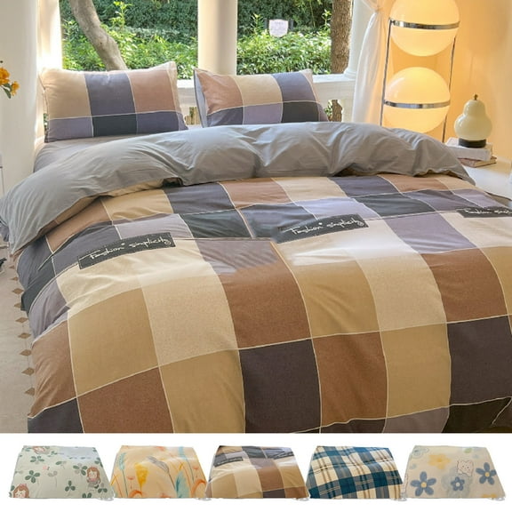 InsCrazy Printed Comforter Set Twin Size Bedding Set, Skin Friendly and Cozy Warm Twin Bed Sheet with Pillow Case and Duvet Cover on Clearance