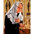 thumbnail image 4 of Triangle Catholic Church Mantilla Veils for Religious Christian Floral Lace Scarf Shawl Veil with Hairclips, 4 of 6