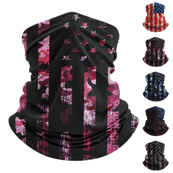 AWASD Summer Cooling Neck Gaiter Face Masks for Men Women July 4th Independence Day Neck Gaiter Fishing Mask UV Sun Protection Casual Face Mask One Size Red