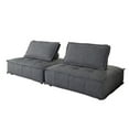 thumbnail image 3 of Diamond Sofa PLATFORMLGGR2PC 79 x 41 x 34 in. Platform Square Modular Lounger, Grey Fabric - 2 Piece, 3 of 6