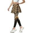 thumbnail image 2 of FUIALDOLG Brown Cheetah Animal Skin Skirt with Leggings for Women Skirted Capri Tennis Leggings Lady High Waisted Winter Yoga Pants with Pocket,Size S, 2 of 7