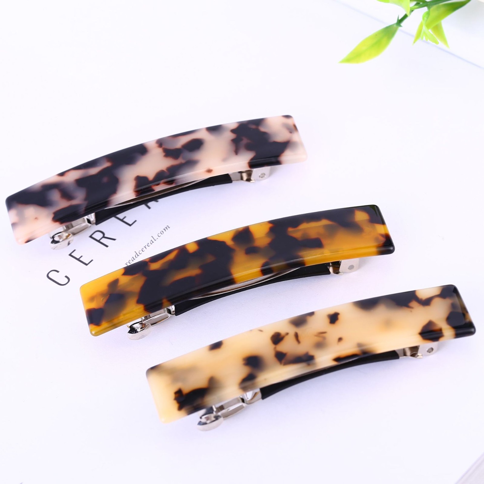 Leopard Print Acetate Spring Clip Large Top Hair Clip Long Horizontal Hairpin for Women Japanese Korean Style Ponytail Clip Hair Accessories