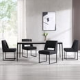 thumbnail image 5 of Zesthouse 18.3" Modern Dining Chairs Set of 4, Boucle Fabric Dining Room Chairs with High Back and Metal Legs, Armless Upholstered Side Chair for Dining Room Kitchen, Black, 5 of 10