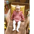 thumbnail image 5 of Loicainy Infant Baby Girls Plaid Bodysuit 3 6 12 18 Months Long Bubble Sleeve Crew Neck Fall Romper Clothes, 5 of 9