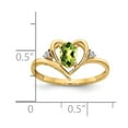 thumbnail image 3 of 14K Yellow Gold Ring Band with Stones (08) August Peridot Oval Green Diamond Round, 3 of 5