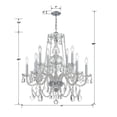 thumbnail image 5 of Crystorama Traditional Crystal 12 Light Italian Crystal Chrome Chandelier - 31'' W x 26'' H, 5 of 6
