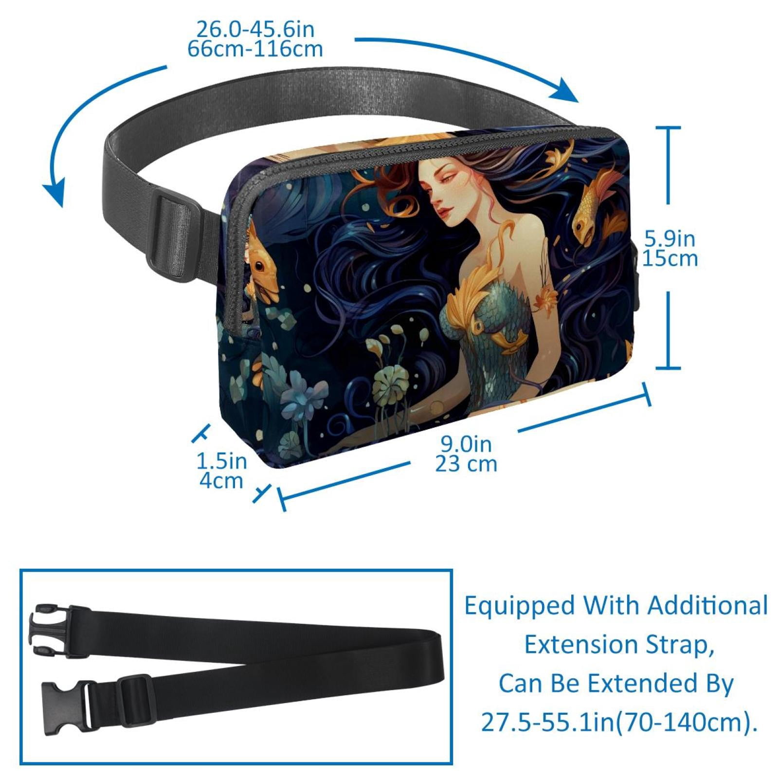 Mermaids Adjustable Lightweight Running Belt with Extension Strap and Belt Bag/Fanny Pack – Unisex