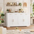 thumbnail image 2 of Homfa Modern Buffet Cabinet with 4 Drawers and 4 Doors, 59" W Sideboard Buffet Storage Cabinet with Shelves, for Kitchen Living Room Bedroom, White, 2 of 8