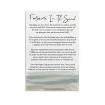 Footprints In The Sand Poem Wall Art Picture Painting Poster Canvas Print Posters Artworks Bedroom Living Room Decor 16x24inch(40x60cm)