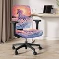 thumbnail image 3 of SCRAWLGOD Horse Sunset Set of 2 Breathable Cover for Office Chair Seat Elastic Breathable Boss Chair Slipcovers Easy to Remove Stain Resistant Chair Protector, 3 of 7