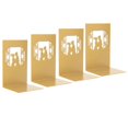thumbnail image 1 of Bookends, Advanced Stamping Rounded Edges Classic Black Metal Bookends Rugged Construction  For Books For DVD For Magazine Meet Each Other, 1 of 8