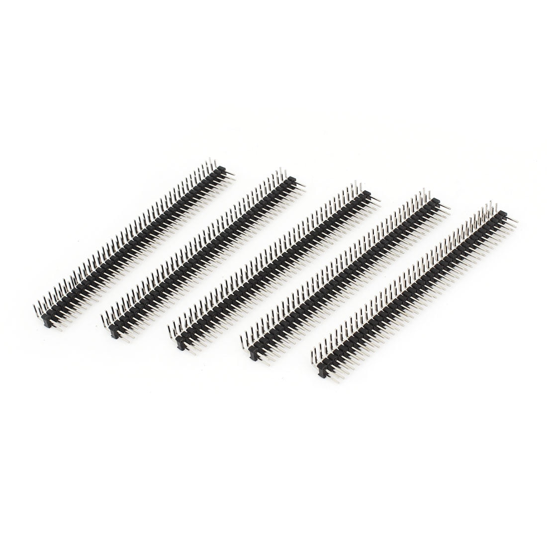 5Pcs Pitch 2.54mm 2x40 Pin Right Angle Male Double Row Pin Header Strip 