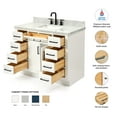 thumbnail image 2 of Ariel Hepburn 43 In. Rectangle Sink Vanity With 1.5 In. Carrara White Countertop In White, 2 of 9