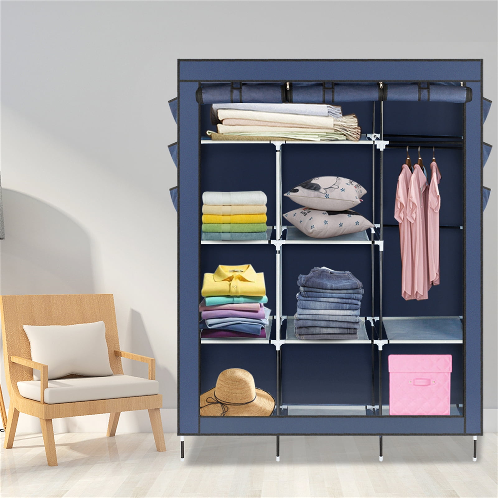 Whitmor 60-Inch Portable Closet - Extra Wide Clothing Storage With Zipper Cover