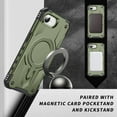 thumbnail image 5 of Allytechgroup Magnetic Case for iPhone 16e, Support Wireless Charging & Car Phone Mount Slim Lightweight Hard PC Shockproof Protective Back Cover Bumper for iPhone 16e, Armygreen, 5 of 7