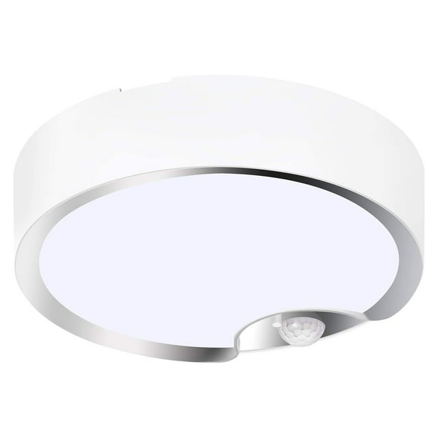 Motion Sensor Ceiling Lights Battery Powered Indoor / Outdoor LED Ceiling Lights for Corridor Laundry Room,1 * induction ceiling light 1 * mounting kit (contains 4 pairs of screw sockets),white
